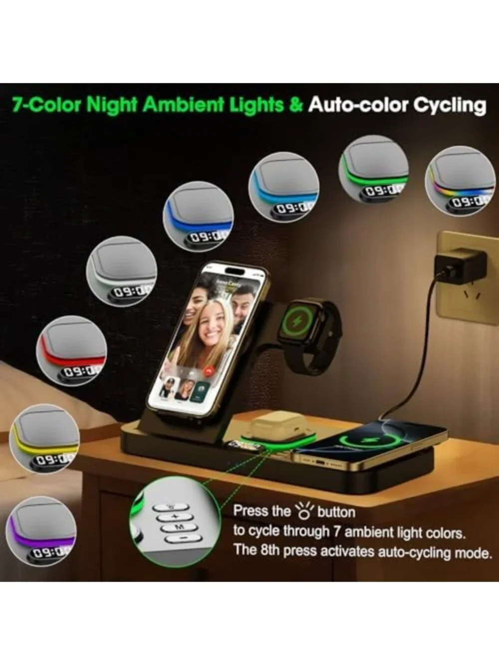 Foldable Dual Wireless Charging Station for Phones - Perfect for Couples